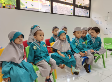 Group of children sitting in a classroom